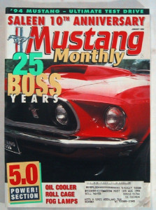 MUSTANG MONTHLY 1994 JAN - SALEENS, BOSSES, NEW '94s